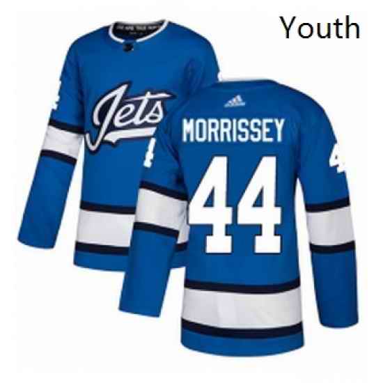 Youth Adidas Winnipeg Jets 44 Josh Morrissey Authentic Blue Alternate NHL Jersey